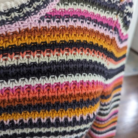Women's Marie Oliver Miley Stripe Sweater Large Rainbow Colorful - Picture 3 of 7